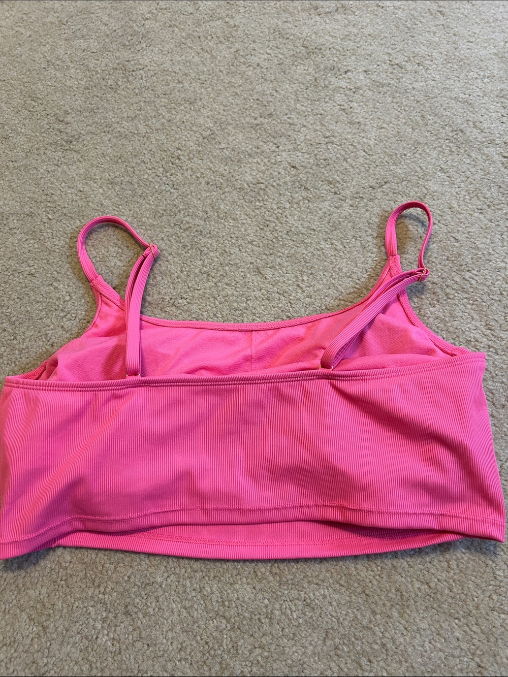 Pink Ribbed Swim Top - Picture 3 of 7